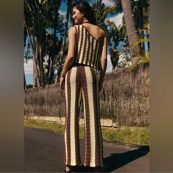 FREE PEOPLE EST CABANA CROCHET SET!! Top and bottom!!! New! L - Picture 4 of 9